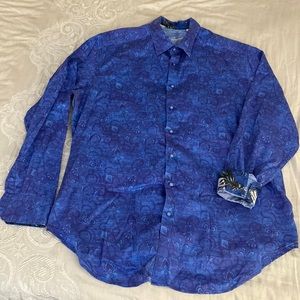 Robert Graham Boom Boom Blue Pattern Shirt